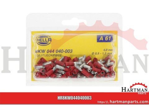 Końcówka przewodu tulejkowa wtyczka czerwona 0.5-1.5mm², 4mm