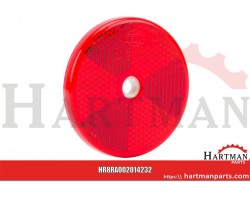 Reflector, Ø60mm, red, with 6mm hole, E24 0030, Hella