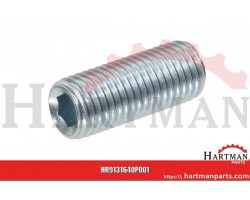 Wkręt dociskowy z końcem płaskim 45 H ocynk Kramp, M16 x 40 mm
