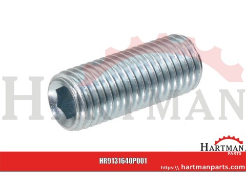 Wkręt dociskowy z końcem płaskim 45 H ocynk Kramp, M16 x 40 mm
