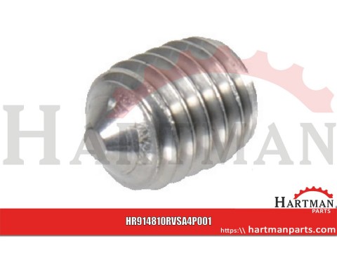 Wkręt dociskowy z końcem ostrym A4 Kramp, M8 x 10 mm
