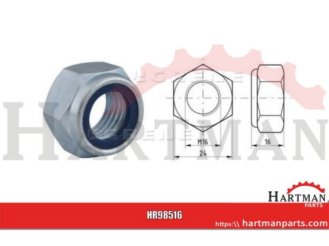 Nakrętka sześciokątna samohamowna DIN985 stalowa ocynk kl. 8 M16x2.00 Kramp