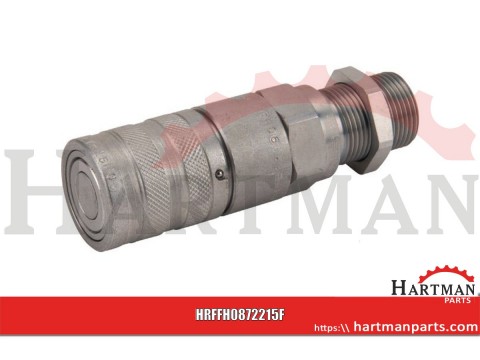 Szybkozłącze płaskie FFH gniazdo 1/2" gwint zewnętrzny grodziowy M22x1.5 15L