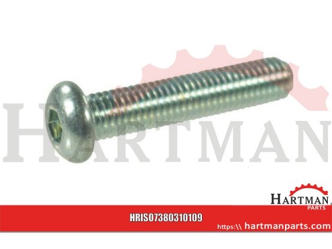 Wkręt grzybkowy kl. 10.9 ocynk Kramp, M3 x 10 mm