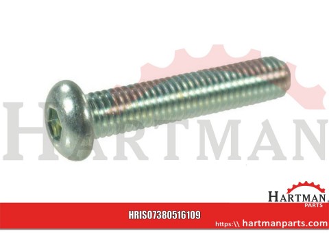 Wkręt grzybkowy kl. 10.9 ocynk Kramp, M5 x 16 mm