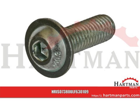 Wkręt grzybkowy z kołnierzem kl. 10.9 ocynk Kramp, M6 x 30 mm