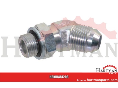 Złącze kolankowe 3/4 JIC x 3/8 BSP 45°