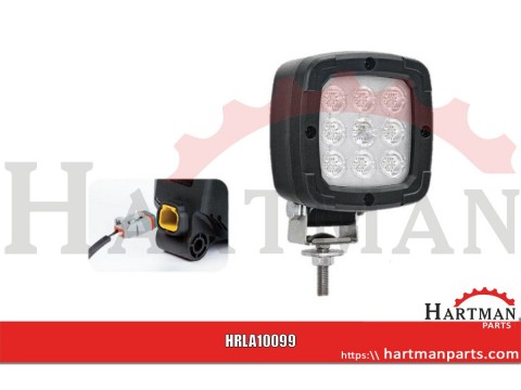 Lampa robocza kwadratowa LED, 15W 1800lm światło rozproszone + wtyczka Deutsch