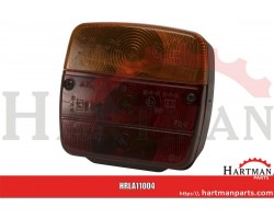 Lampa tylna kwadratowa, lewa, 12/24V, czerwona/pomarańczowa, przykręcana, 105x100x52 mm Ajba