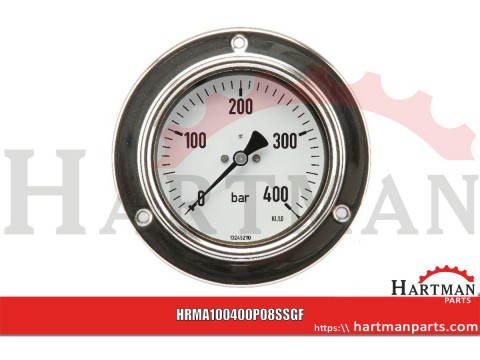 Manometr ø100 mm 0–400 bar przyłącze tylne 1/2"