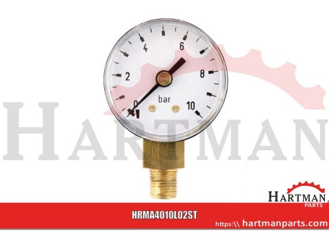 Manometr ø40 mm 0–10 bar przyłącze dolne 1/8"