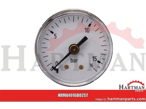 Manometr ø40 mm 0–16 bar przyłącze tylne 1/8"