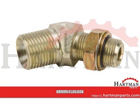 Przyłącze nastawne 45° gwint zewnętrzny 3/8" BSP x 1/2" BSP