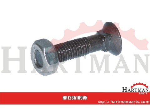Śruba płużna 4-kątna z podsadzeniem DIN 608, M12 x 35 mm kl. 10.9 z nakrętką