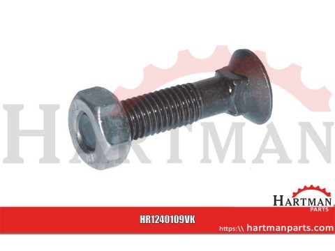 Śruba płużna 4-kątna z podsadzeniem DIN 608, M12 x 40 mm kl. 10.9 z nakrętką
