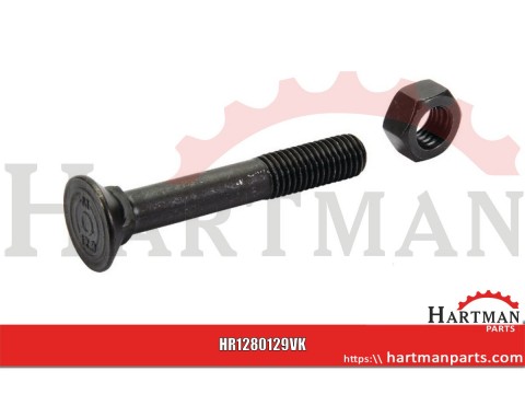 Śruba płużna 4-kątna z podsadzeniem DIN 608, M12 x 80 mm kl. 12.9 z nakrętką