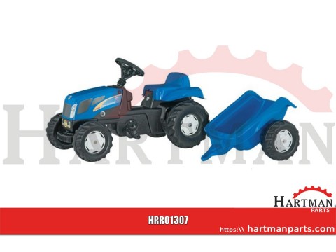 Traktor New Holland z napędem na pedały i z przyczepką