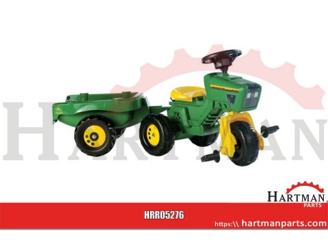 Traktor John Deere z przyczepką i napędem na pedały