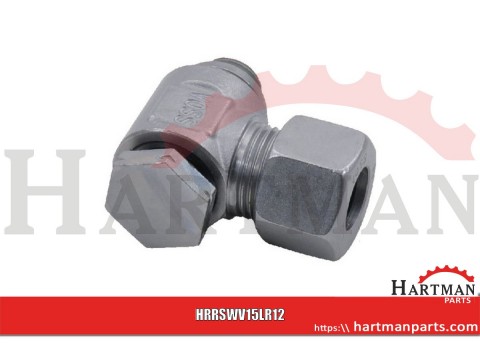 Kątowa złączka gwintowana obrotowa 15L R1/2
