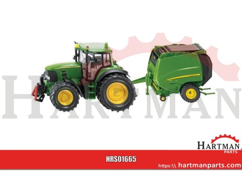 Ciągnik John Deere z prasą, SIKU
