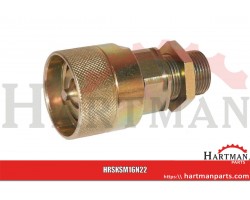 Szybkozłącze skręcane 3/4" gwint grodziowy M22x1.5 15L - wtyczka