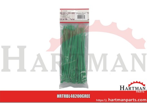 Opaski kablowe 4,8 mm Kramp Blister, zielone 200 mm