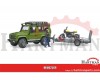 Land Rover Defender z przyczepą z motocyklem Ducati i figurką