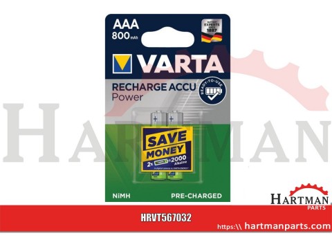 Bateria HR03 Varta, 1,2 V, 800 mAh, 2 szt.