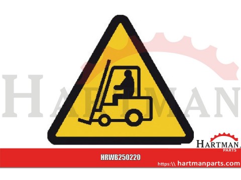 Znak informujący "Uwaga wózek widłowy", naklejka 200 mm