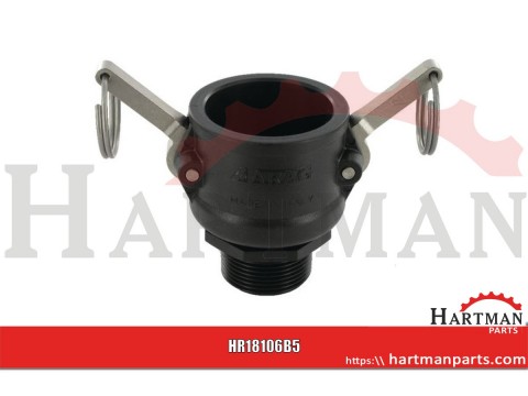 Gniazdo Camlock typ B PP Arag, gwint zew. 1 1/2"-1 1/4"