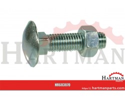 Śruba zamkowa z nakrętką kl. 4.6 ocynk Kramp, M8 x 70 mm