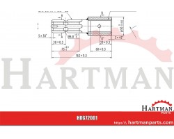 Redukcja wału, 1 3/8 Z6, L-162 mm