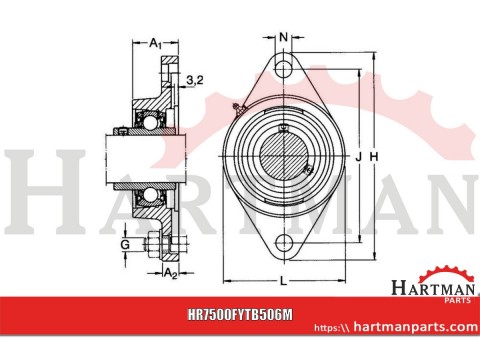 Obudowa łożyska owalna SKF FYTB 506 mm