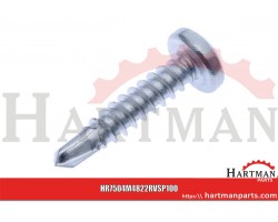 Wkręt samowiercący z łbem soczewkowym i nacięciem krzyżowym A2 Kramp, 4,8 x 22 mm