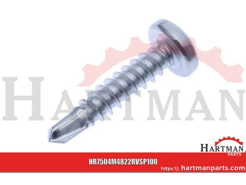Wkręt samowiercący z łbem soczewkowym i nacięciem krzyżowym A2 Kramp, 4,8 x 22 mm