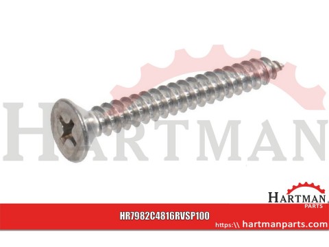 Blachowkręt z łbem stożkowym i nacięciem krzyżowym PH A2 Kramp, 4,8 x 16 mm