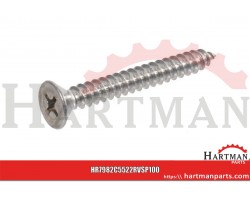Blachowkręt z łbem stożkowym i nacięciem krzyżowym PH A2 Kramp, 5,5 x 22 mm