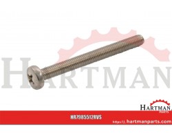 Wkręt z łbem soczewkowym z nacięciem krzyżowym A2 Kramp, M5 x 12 mm