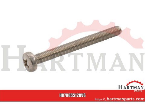 Wkręt z łbem soczewkowym z nacięciem krzyżowym A2 Kramp, M5 x 12 mm