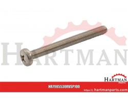 Wkręt z łbem soczewkowym z nacięciem krzyżowym A2 Kramp, M5 x 30 mm