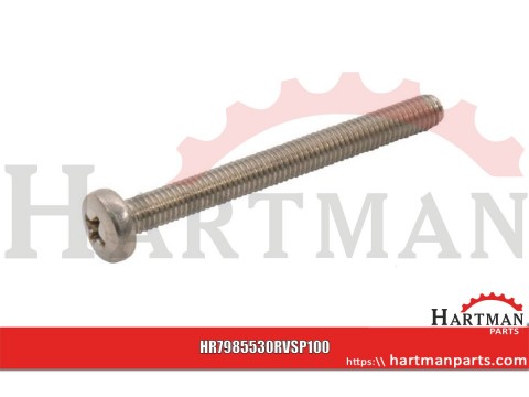 Wkręt z łbem soczewkowym z nacięciem krzyżowym A2 Kramp, M5 x 30 mm